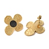 Ion Plating(IP) 304 Stainless Steel Flower Stud Earrings EJEW-C114-08G-2