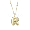 1Pc Initial Letter Brass Pendant Necklaces NJEW-YW0001-24R-1