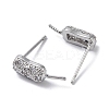 Brass with Cubic Zirconia Rhombus Stud Earrings Findings KK-B087-06P-2