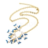 Brass Enamel Pendant Necklaces NJEW-B157-07G-01-4