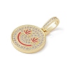 Brass Micro Pave Cubic Zirconia Pendants ZIRC-NH0001-01G-3