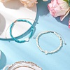 2Pcs 2 Colors Synthetic Turquoise Beads Bracelets BJEW-JB11612-1