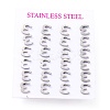 Tarnish Resistant 304 Stainless Steel Greek Alphabet Stud Earrings STAS-D007-07P-12-3
