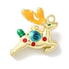 Christmas Deer with Money Bag Rack Plating Alloy Enamel Pendants FIND-I039-024A-G-1