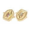Brass Micro Pave Colorful Cubic Zirconia Religion Virgin Links Connector Charms KK-Z146-13G-2