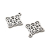 201 Stainless Steel Rhombus Pendants STAS-R166-01P-2