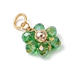 7Pcs 7 Colors Flower Glass Pendants PALLOY-JF03463-4