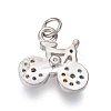Brass Micro Pave Cubic Zirconia Charms ZIRC-I032-67P-2