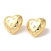 Rack Plating Brass Micro Pave Clear Cubic Zirconia Stud Earrings EJEW-B062-20G-2