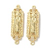 Rack Plating Brass Clear Cubic Zirconia Saint Connector Charms KK-C084-36C-G-1