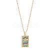 Brass with Cubic Zirconia Pendants Necklaces NJEW-LP0001-45C-G-1