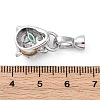 Brass Green Glass Peg Bails KK-D360-26P-3
