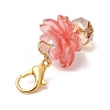 Flower Glass Pendant Decorations HJEW-MZ00404-5