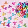 200Pcs Opaque Plastic Tri Beads for Christmas Ornaments Making SACR-SP0001-52-7