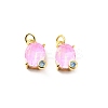 Oval Brass Micro Pave Cubic Zirconia Pendants KK-L237-020G-05-1