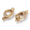 Brass Micro Pave Clear Cubic Zirconia Lobster Claw Clasps KK-C100-43G-G-3