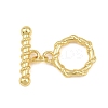Twist Ring Brass Toggle Clasps KK-G548-32G-1