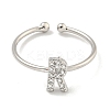 Rack Plating Brass Open Cuff Rings for Women RJEW-F162-02P-R-2