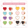 80Pcs 8 Colors Light Gold Plated Alloy Enamel Beads ENAM-AR0001-47-2