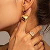 Ion Plating(IP) 304 Stainless Steel Heart Dangle Stud Earrings EJEW-L266-01G-2