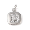 Rack Plating Brass Micro Pave CLear Cubic Zirconia Charms KK-E110-14P-B-1