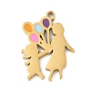 Mother's Day 304 Stainless Steel Enamel Pendants STAS-R168-03C-G-1
