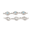 Brass Micro Pave Clear Cubic Zirconia Connector Charms KK-E068-VB395-2-2