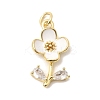 Brass Pave Clear Cubic Zirconia Pendants KK-G554-05G-04-1