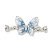 Butterfly Brass Micro Pave Clear Cubic Zirconia Fold Over Clasps KK-U059-44P-1