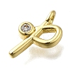 Brass Micro Pave Cubic Zirconia Pendants KK-B132-12G-P-2