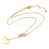 Adjustable 304 Stainless Steel Infinity Heart Pendant Lariat Necklaces NJEW-H093-04G-5