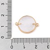 Brass Pave Shell Flat Round Connector Charms KK-Q816-06G-3