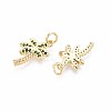 Brass Micro Pave Cubic Zirconia Pendants KK-T071-129G-2
