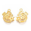 Golden Plated Alloy Pendant Rhinestone Settings PALLOY-WH0067-15G-08-2
