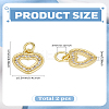 2Pcs Long-Lasting Plated Brass Micro Pave Cubic Zirconia Charms ZIRC-LP0001-59G-2