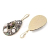 Natural Pearl & Rhinestone Dangle Earrings EJEW-L286-14G-2