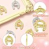6Pcs 2 Colors Brass Micro Pave Cubic Zirconia Pendants KK-CJ0003-39-3