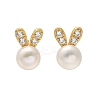 925 Sterling Silver Micro Pave Clear Cubic Zirconia Stud Earrings for Women EJEW-K303-02B-G-4