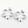 Rack Plating Alloy Sakura Open Back Bezel Pendants PALLOY-S047-36D-FF-1