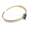 Cubic Zirconia Heart Open Cuff Bangle BJEW-N012-031B-3