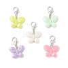 Opaque Acrylic Imitation Pearl Butterfly Pendant Decorations HJEW-JM03920-02-2