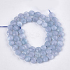 Natural Dyed White Jade Imitation Aquamarine Beads Strands G-S354-27-1-2
