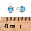 Heart Brass Glass Charms KK-S385-01S-08-3