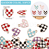 30Pcs Rack Plating Alloy Enamel Pendants ENAM-SC0006-24-2