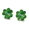 Saint Patrick's Day Theme Acrylic & 304 Stainless Steel Stud Earring for Women Men LS-EJEW-H112-01A-1