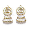 Brass Micro Pave Clear Cubic Zirconia Pendants ZIRC-S069-036G-1
