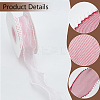 4 Rolls 4 Colors 5 Yards Organza Ribbon with Plastic Pearl Beads OCOR-WR0001-46-3