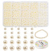 DIY Round ABS Plastic Imitation Pearl Beads Bracelet Making Kits DIY-YW0010-26B-1