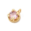 Brass Micro Pave Cubic Zirconia Pendants KK-P340-34G-2