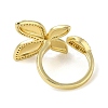 Rack Plating Brass Micro Pave Cubic Zirconia Cuff Finger Rings for Women RJEW-C114-15E-G-3